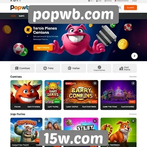 Características e funcionalidades do site de jogos popwb